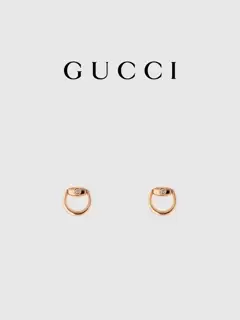 Gucci three-color gold horsebit diamond earrings