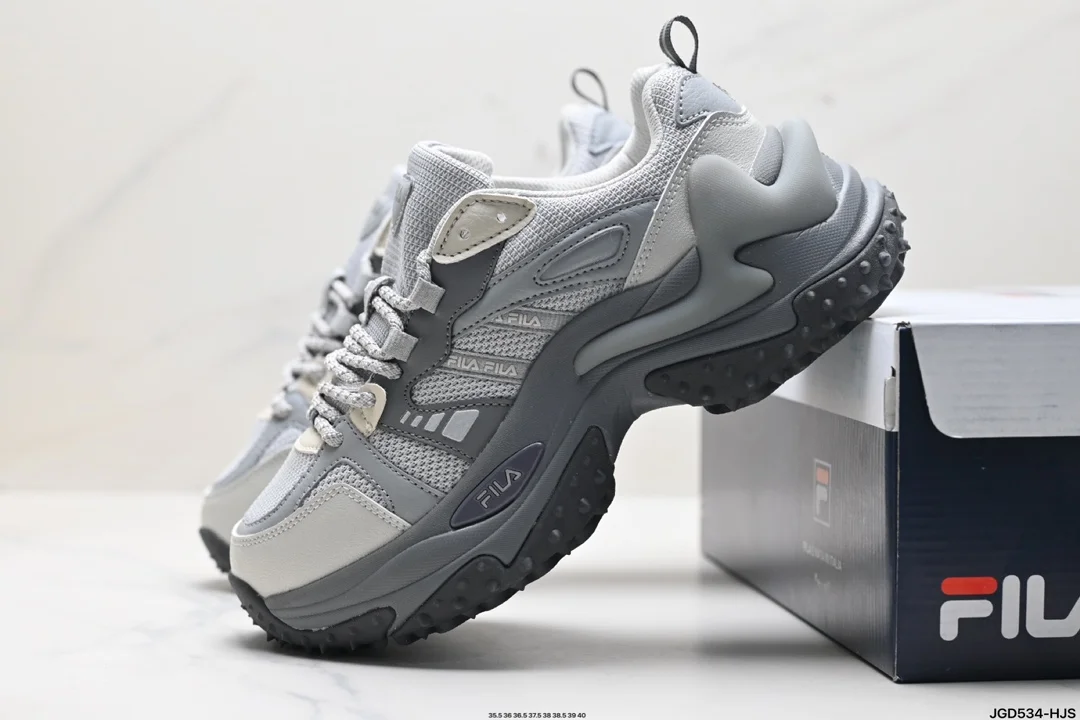 FILA Fishbone 3.0 Mesh Leather Comfortable and Versatile Thick-soled Low-top Comfortable F12W411105FSW