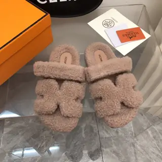 Hermès Fur Slippers