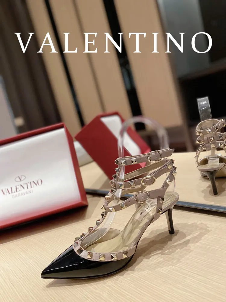 Valentino classic strappy rivet pointed stiletto sandals high heels