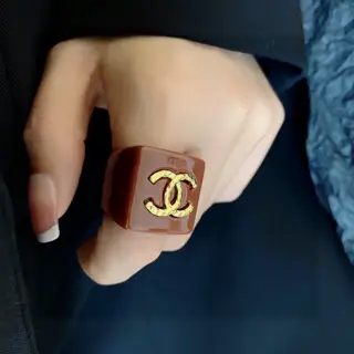 Chanel Double C colorful acrylic ring