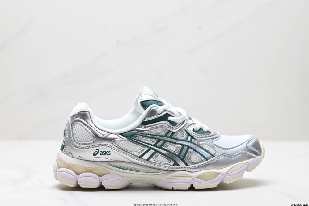 ASICS GEL-NYC 2055 breathable mesh upper with some synthetic leather material. Adopts new 1201A971-200