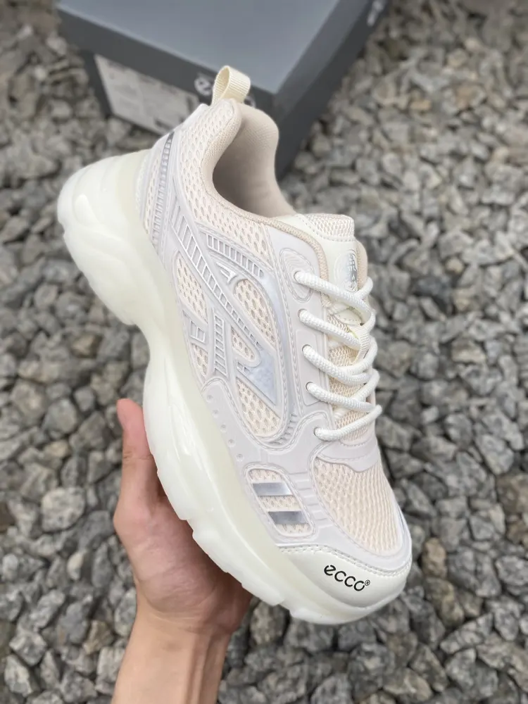 ECCO popular men’s casual all-match casual white shoes
