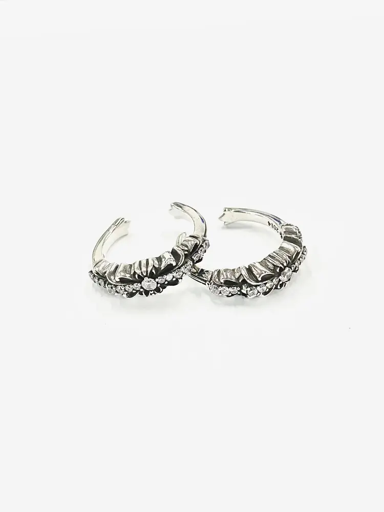 Chrome Hearts stone cross flower ring Classic fleur de lis ring
