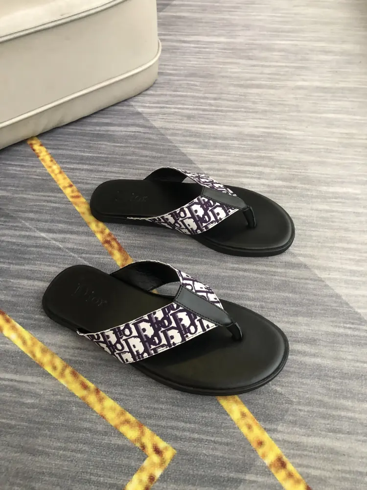 Dior men’s casual slippers Brand letter printed fabric on the upper