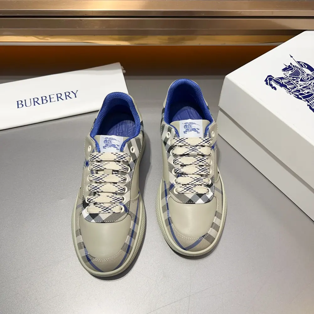 BURBERRY 2024 men’s classic low-top checkered canvas sneakers