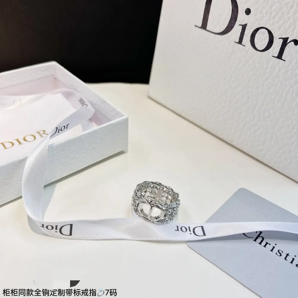 Dior full diamond series CD letter ring