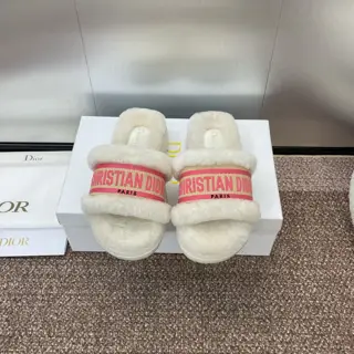 Dior spring and summer new IVIERA Evolution Velcro webbing thick-soled casual lamb wool