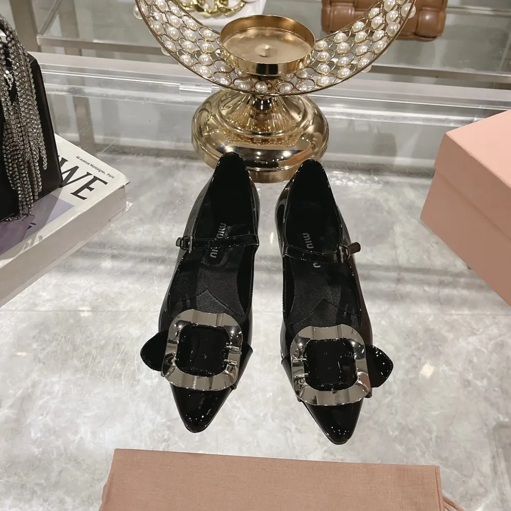 Miu Miu Miu 24 new pointed toe low heeled slingback Mary Jane shoes