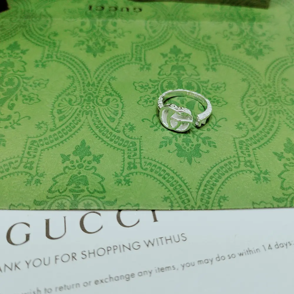 Gucci’s GG Mamont series features a key-shaped ring with the iconic double G element