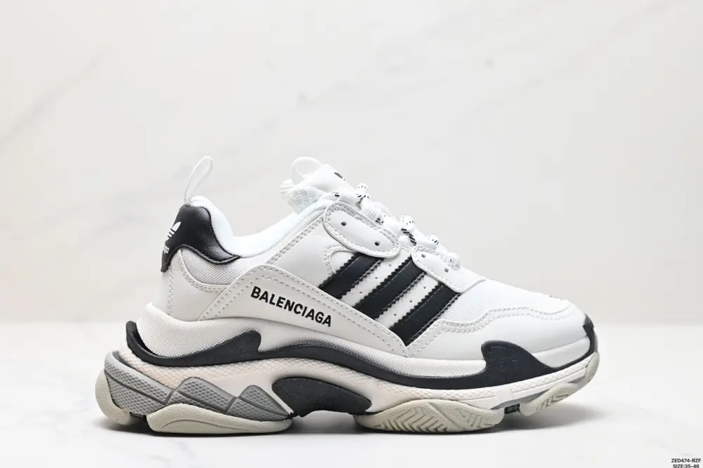 Adidas Originals x Balenciaga Triple S polyester fabric leather shock-absorbing non-slip 710021
