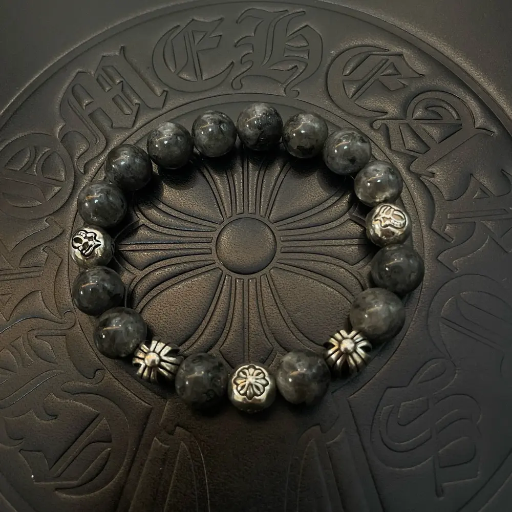Chrome Hearts classic natural rock grey beads*retro multi-element bracelet