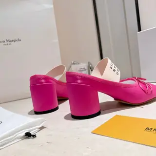 Maison Margiela MM6 early spring new thick heel apple head ballet shoes half slippers