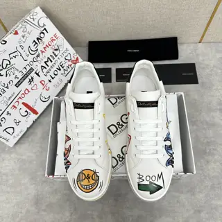 Dolce & Gabbana white sneakers. Unique and fun