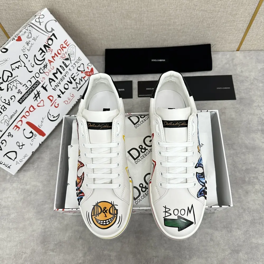 Dolce & Gabbana white sneakers. Unique and fun