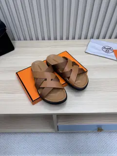 Hermès snake-print sandals