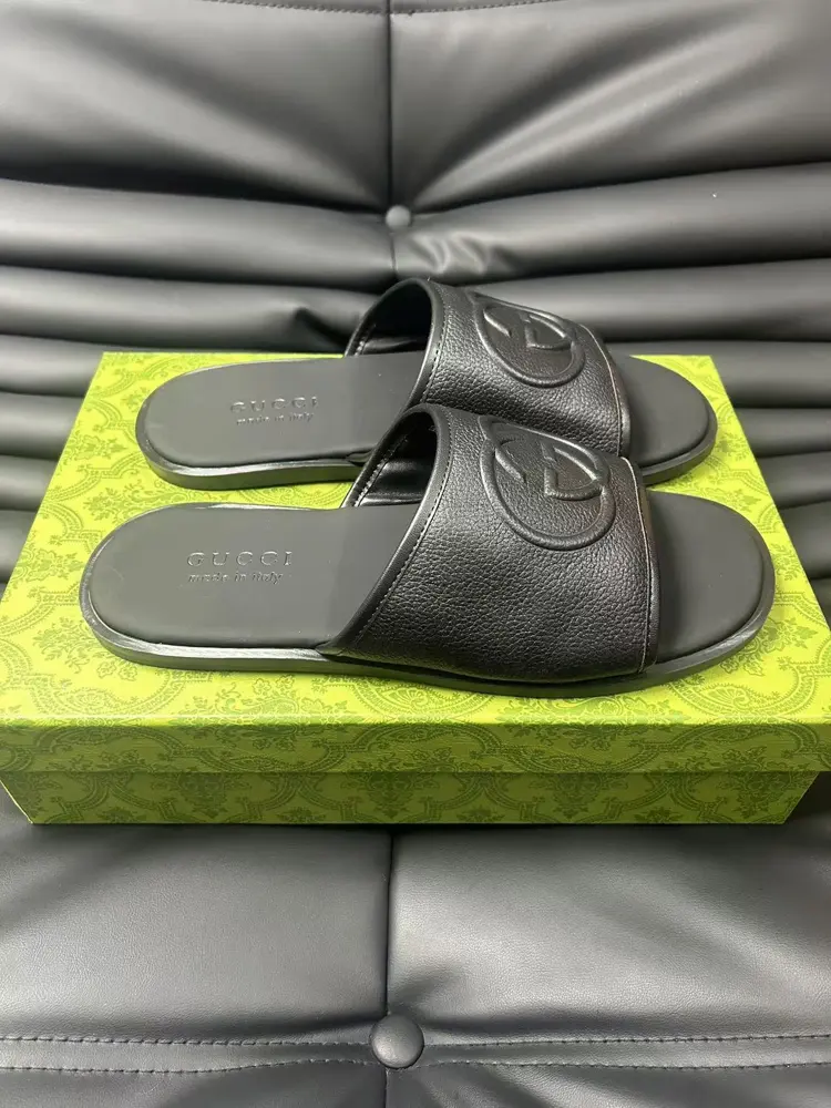 Gucci Double G Presbyopic Flip Flops Cross Sandals Thick Sole Slippers Beach Shoes