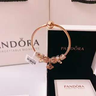 Pandora bracelet set rose gold size 17-21