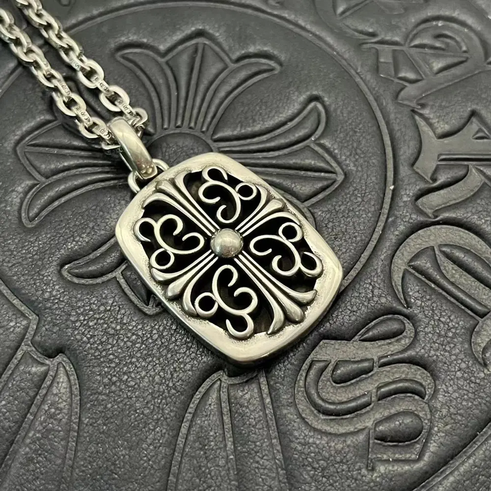 Chrome Hearts vine cross tag necklace