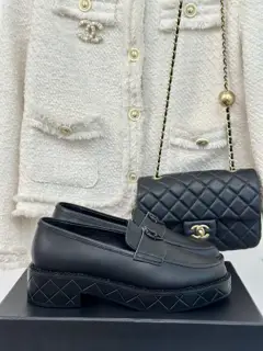 Chanel Double C Buckle Thick-soled Loafers