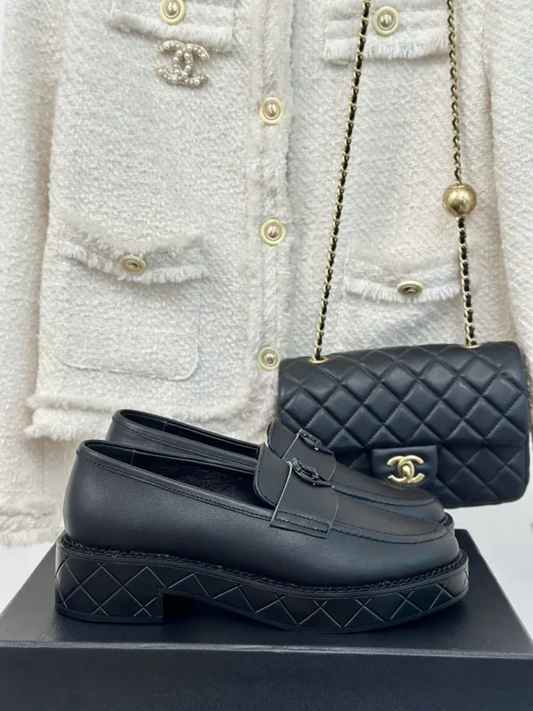 Chanel Double C Buckle Thick-soled Loafers