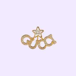 Gucci rhinestone letter star inlaid earrings