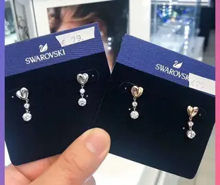 Swarovski Heart Shaped Love Knot Earrings Two-tone