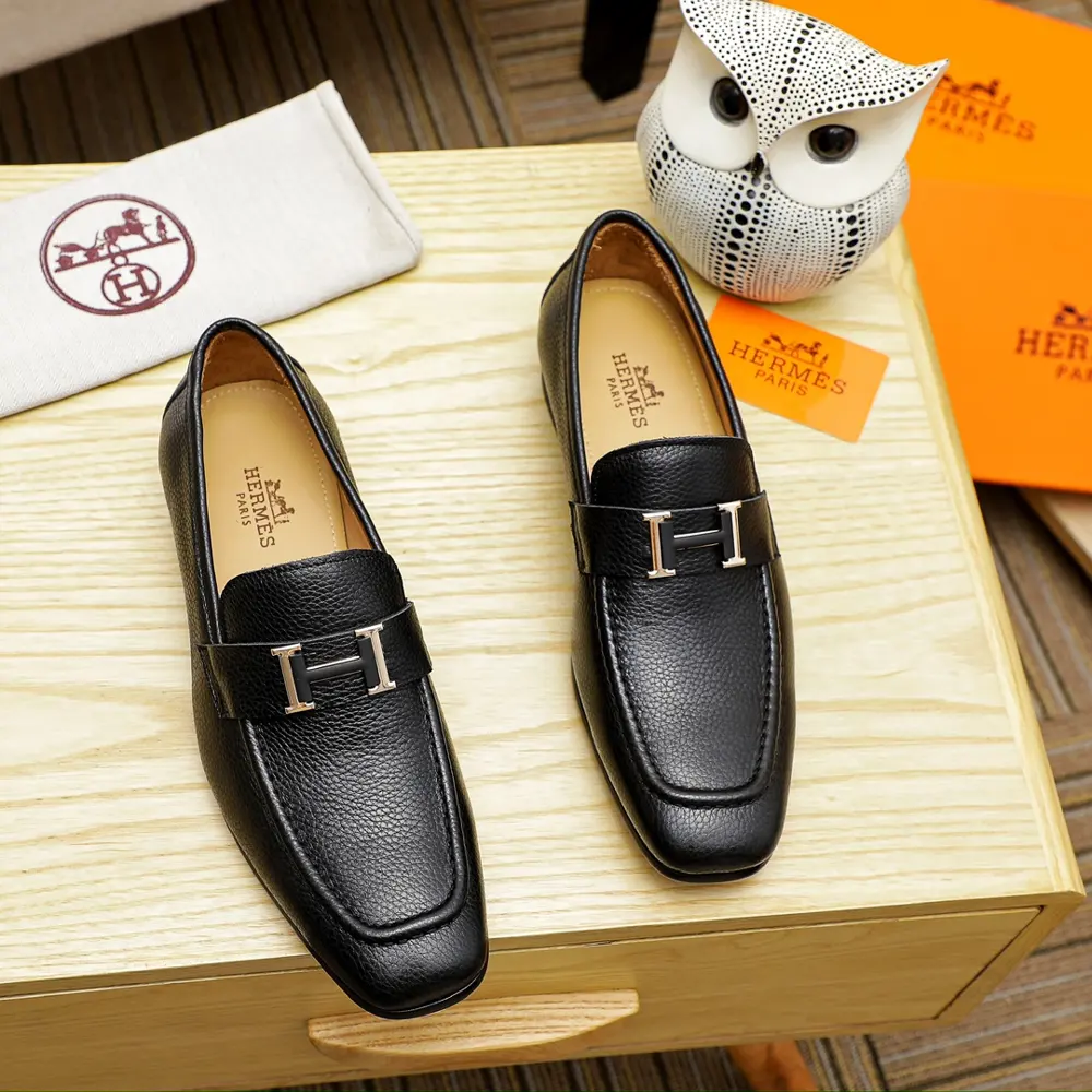 Hermès casual business leather shoes Official website original copy