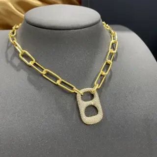 Apm monaco pull ring chain couple necklace silver clavicle chain summer design gift