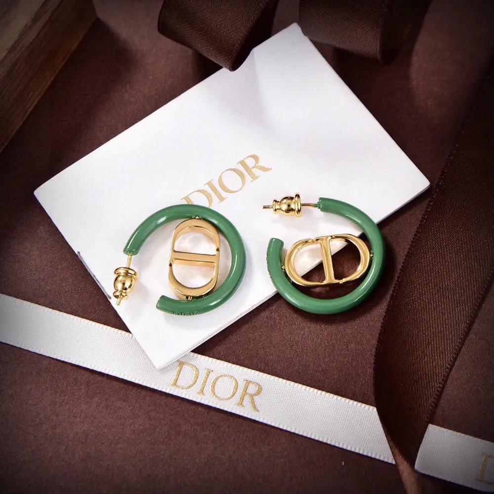 DIOR oil drop earrings The same brass material as the counter