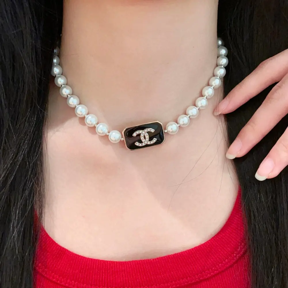 Chanel vintage letter necklace