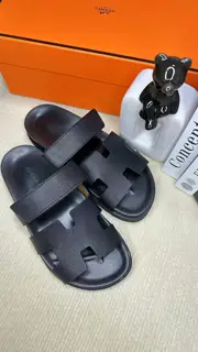 Hermès new oran cowhide H slippers. Paris original flyback mold perfect creation of the