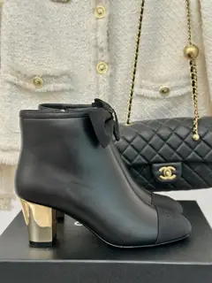 Chanel Bowknot Chunky Heel Ankle Boots Series