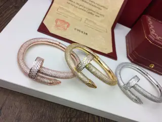 Cartier thick diamond nail bracelet