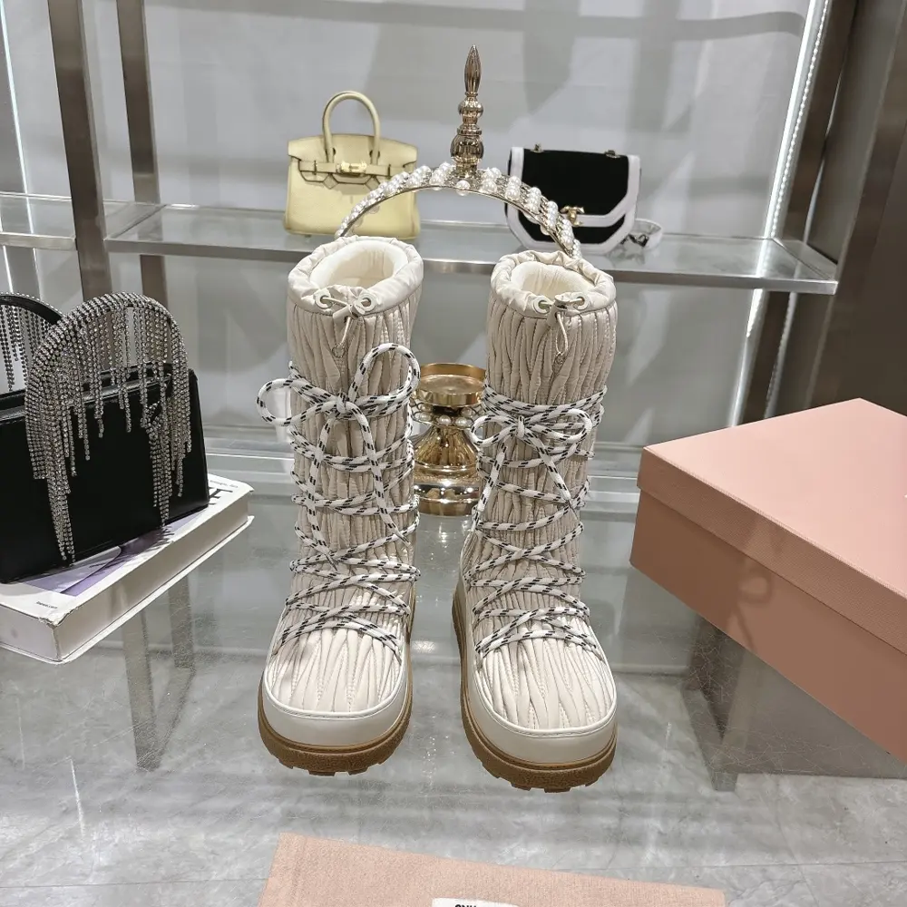 miumiu Miu snow boots 2024 autumn and winter new cotton shoes single shoes from Miu series