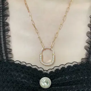 Tiffany lock diamond lock necklace