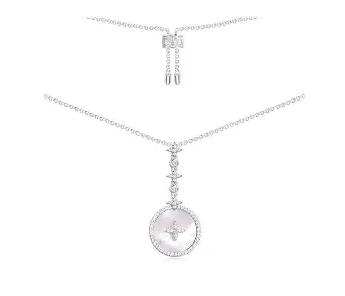 Apm monaco diamond star mother-of-pearl necklace
