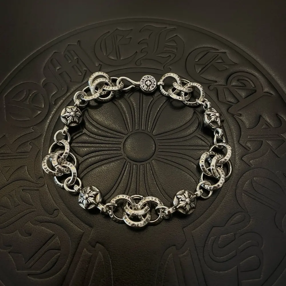 Chrome Hearts classic retro hoop buckle six-pointed round ball bracelet