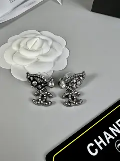 Chanel Butterfly Wings Double C Earrings