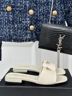 Prada triangle logo slippers series