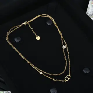 Dior Hot-selling star cd double-layer necklace