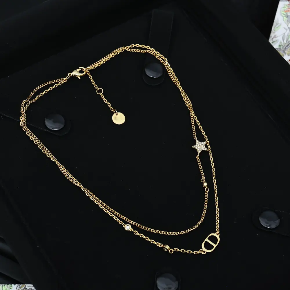 Dior Hot-selling star cd double-layer necklace
