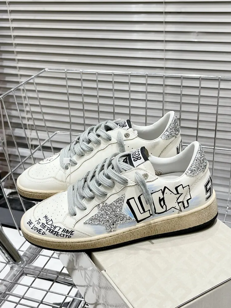 Golden Goose Graffiti Print Dirty Shoes