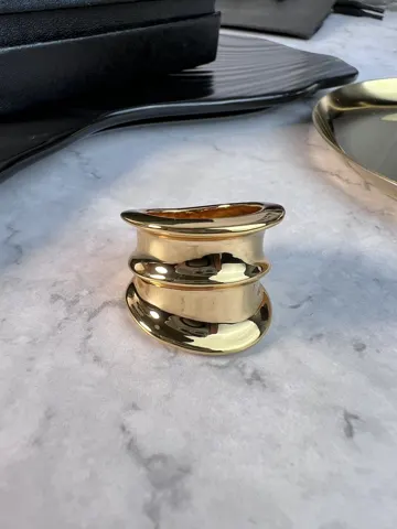 Yves Saint Laurent metal irregular shape ring