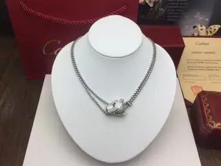 Cartier leopard full diamond necklace shipped Classic aristocratic style