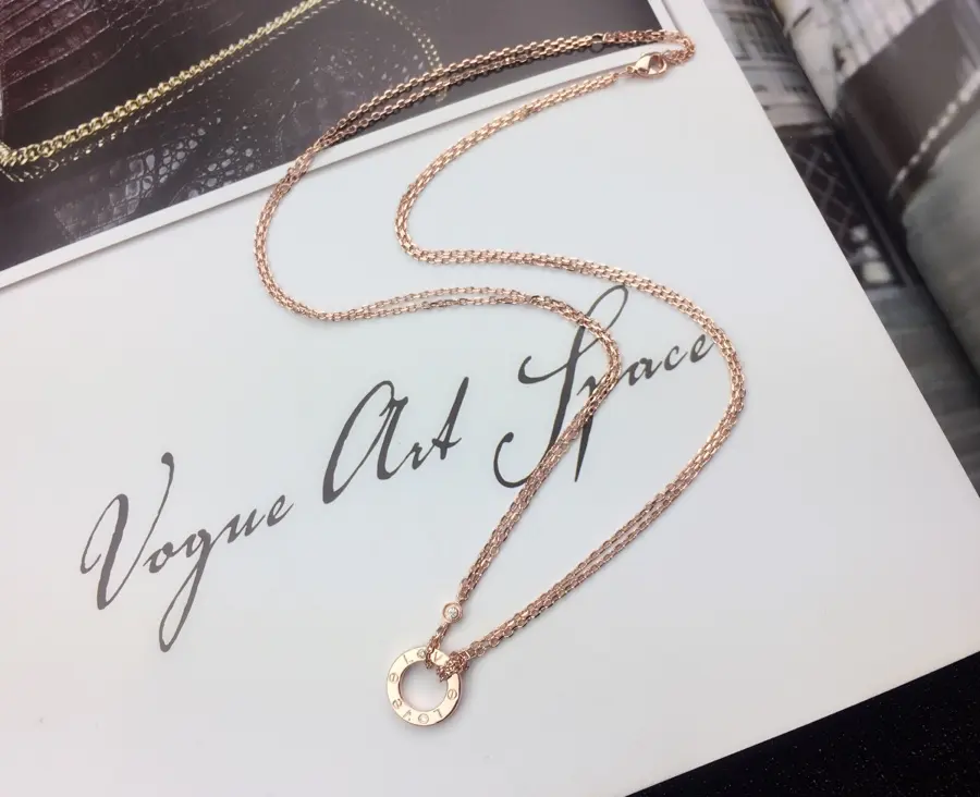 Cartier classic LOVE small hoop double layer necklace