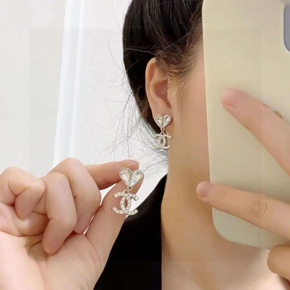 Chanel crystal diamond earrings
