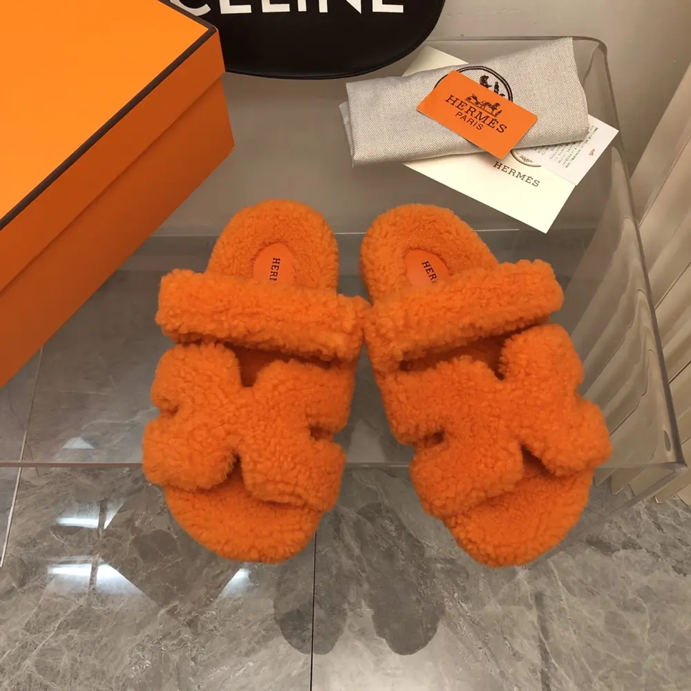 Hermès Fur Slippers
