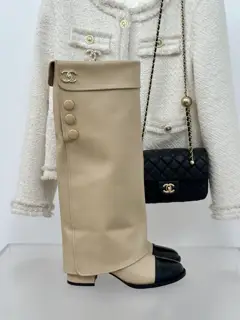 Chanel thick-heeled trouser boots