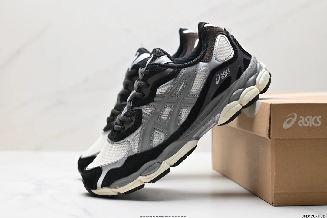 ASICS GEL-NYC breathable mesh upper with some synthetic leather material uses new AHAR+ 1201A789-750